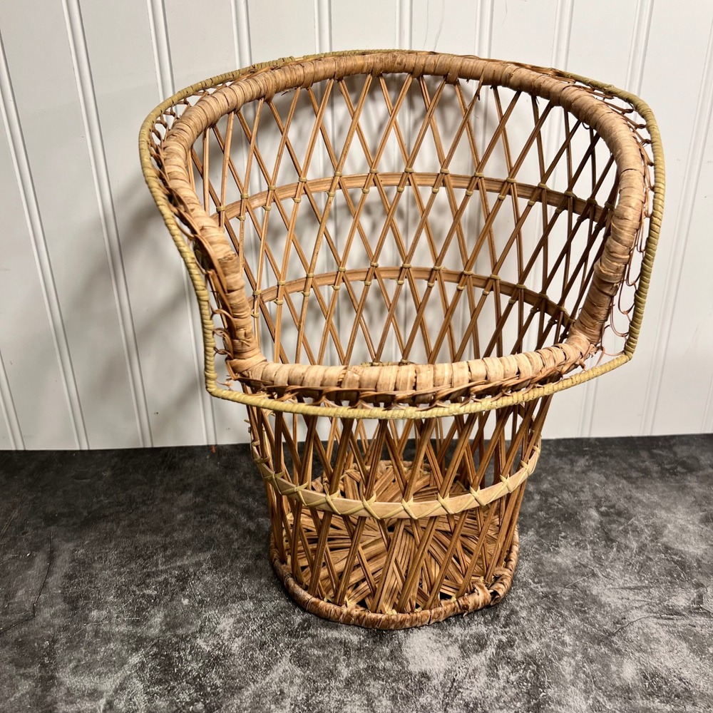 Vintage Wicker Planter Basket | Boho Cottage